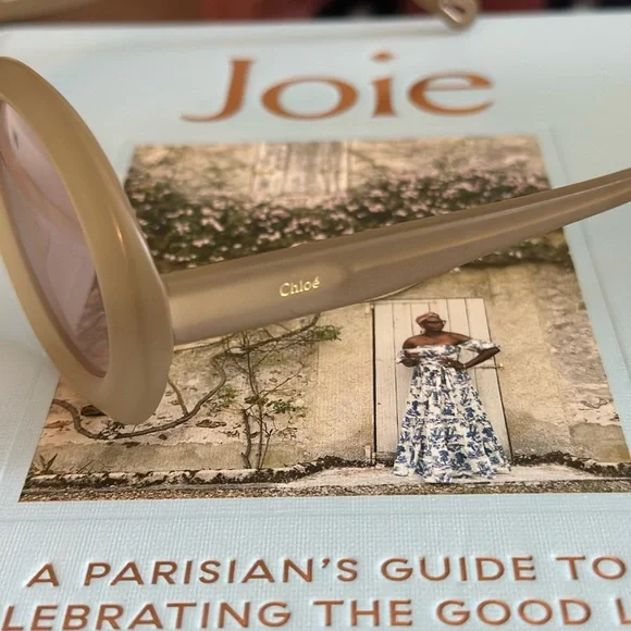 Chloe Beige Oval Sunglasses - Picture 4 of 6